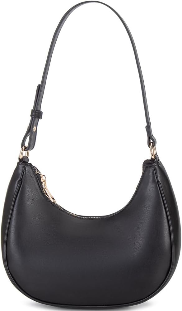 Crescent Shoulder Bags for Women Cute Hobo Tote Handbag Under Arm Purses Mini Clutch Purse with Zipper Closure