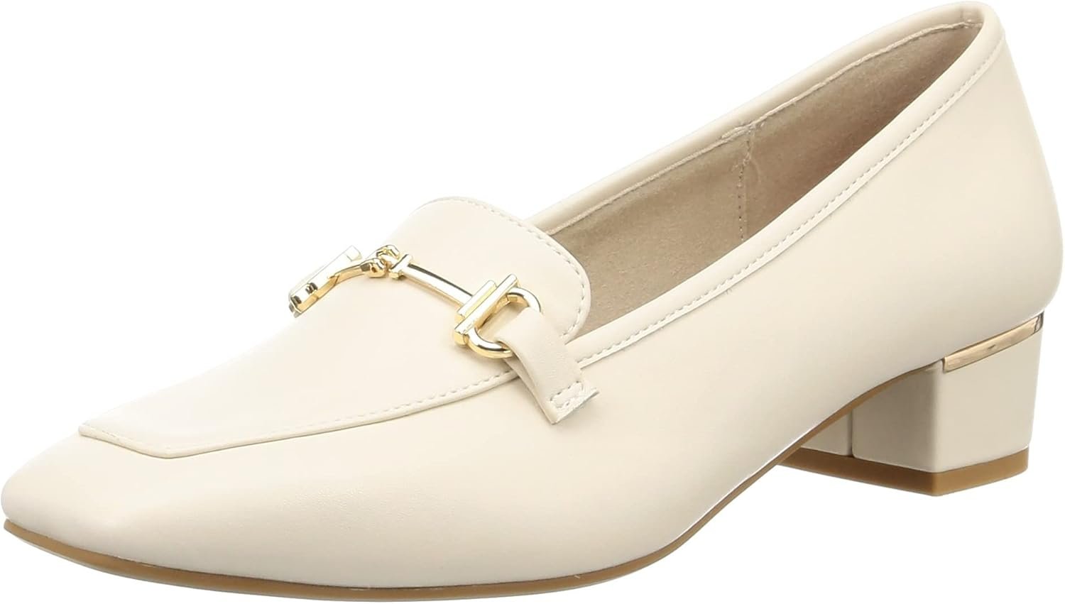 42101 Women's Loafer, Square Toe, Low Heels, Large Size, Small Size, Easy to Walk, Bit, Thick Cushioning