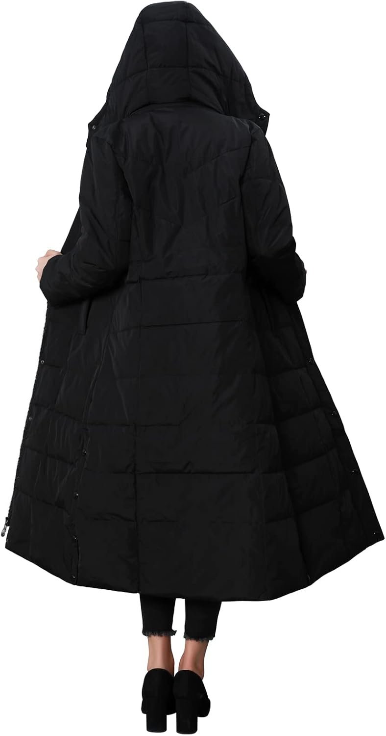 Women's Winter Over Knee Removable Hooded Maxi Long Puffer Down Coat