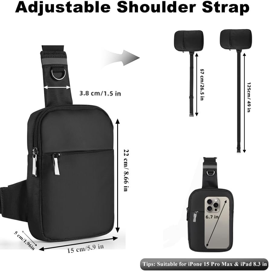 Mini Sling Bag for Men Women Small Crossbody Backpack Shoulder Bags with & Waterproof for Hiking Trave Running