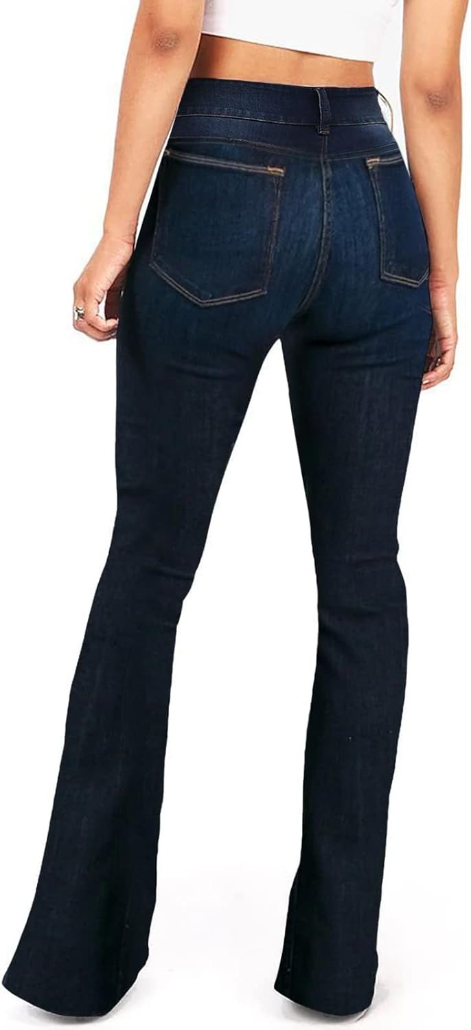 Women's Black Bell Bottom Jeans for Women Flare Jeans High Waist Bootcut Jeans for Women Stretch Bell Bottom Pants