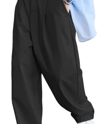 Men's Slacks Wide Leg Baggy Dress Pants Casual Lightweight Trousers with Pockets