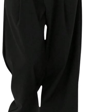 Men's Pleated Low Waist Suit Pants Office Work Wide Leg Loose Long Pants with Pocket
