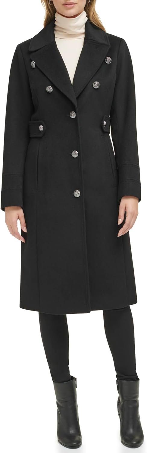Women's Military Wool Blend Overcoat