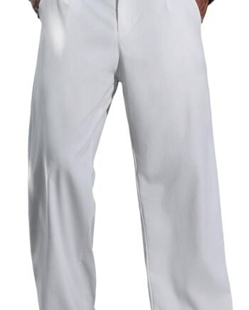 Men's Baggy Dress Pants Pleated Wide Leg Slacks Work Office Business Casual Trousers