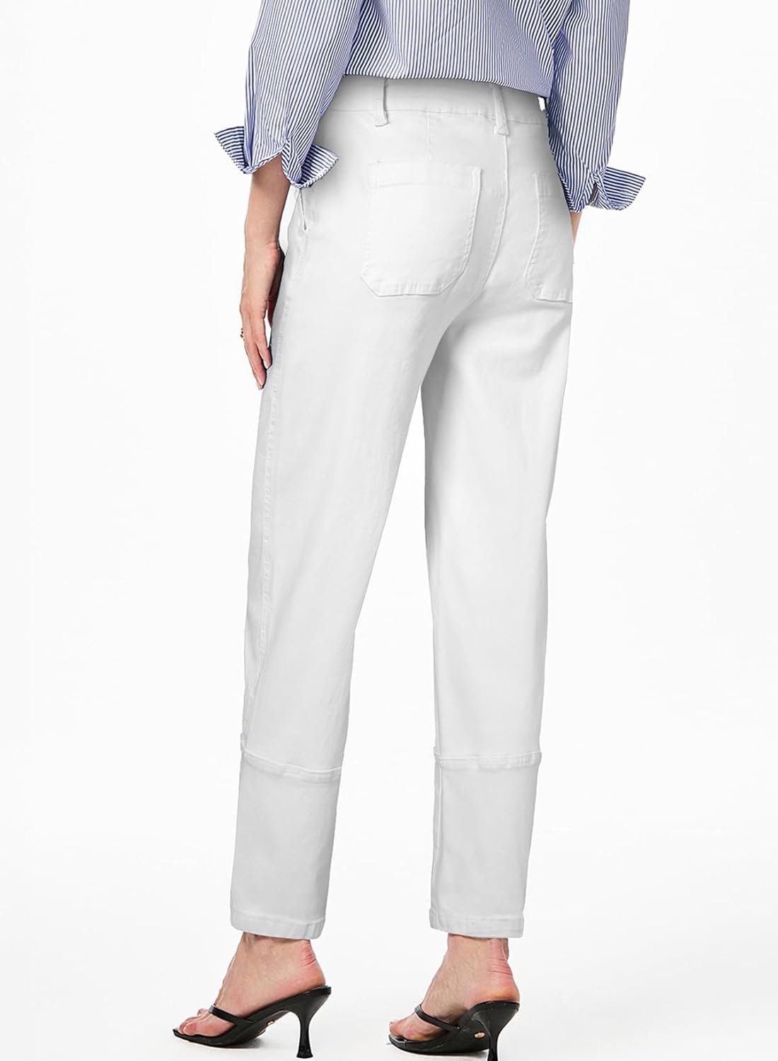 Jeans for Women Wide Leg High Waisted Boyfriend Straight Leg Stretchy Cropped Denim Pants