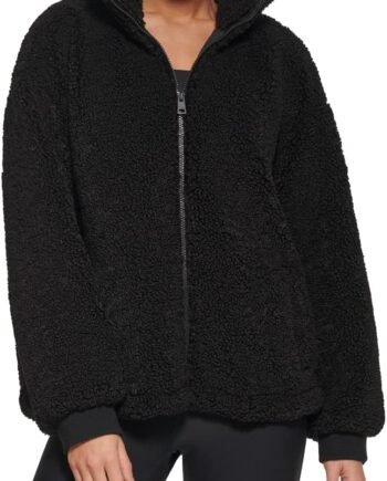 womens Zip Up  Teddy Jacket (Standard & Plus Sizes)