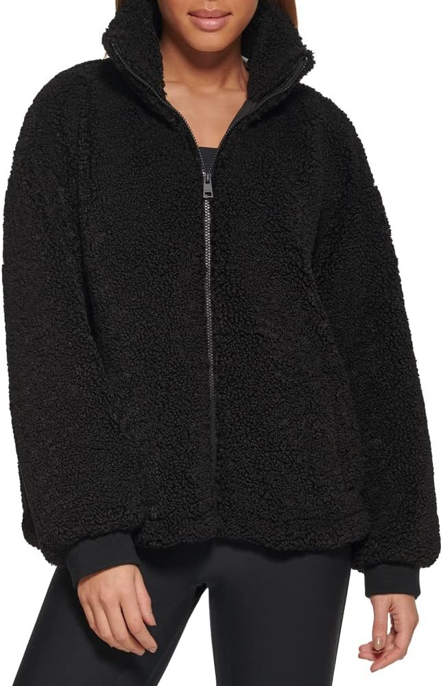 womens Zip Up Teddy Jacket (Standard & Plus Sizes)