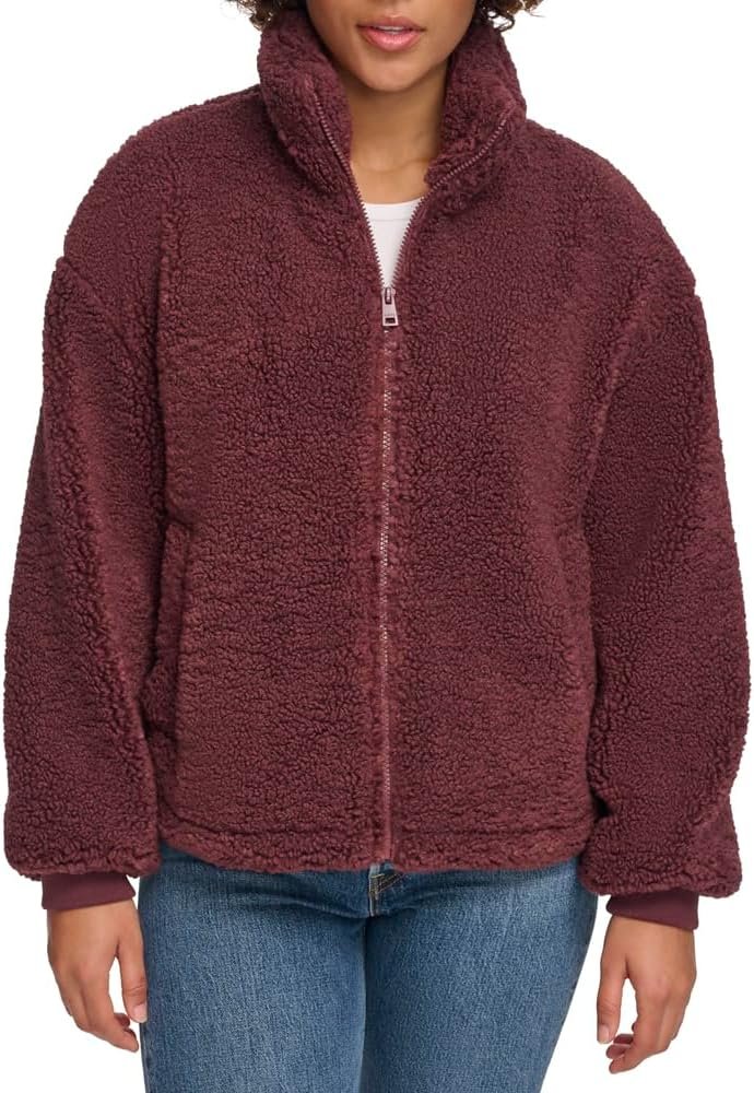 womens Zip Up Teddy Jacket (Standard & Plus Sizes)