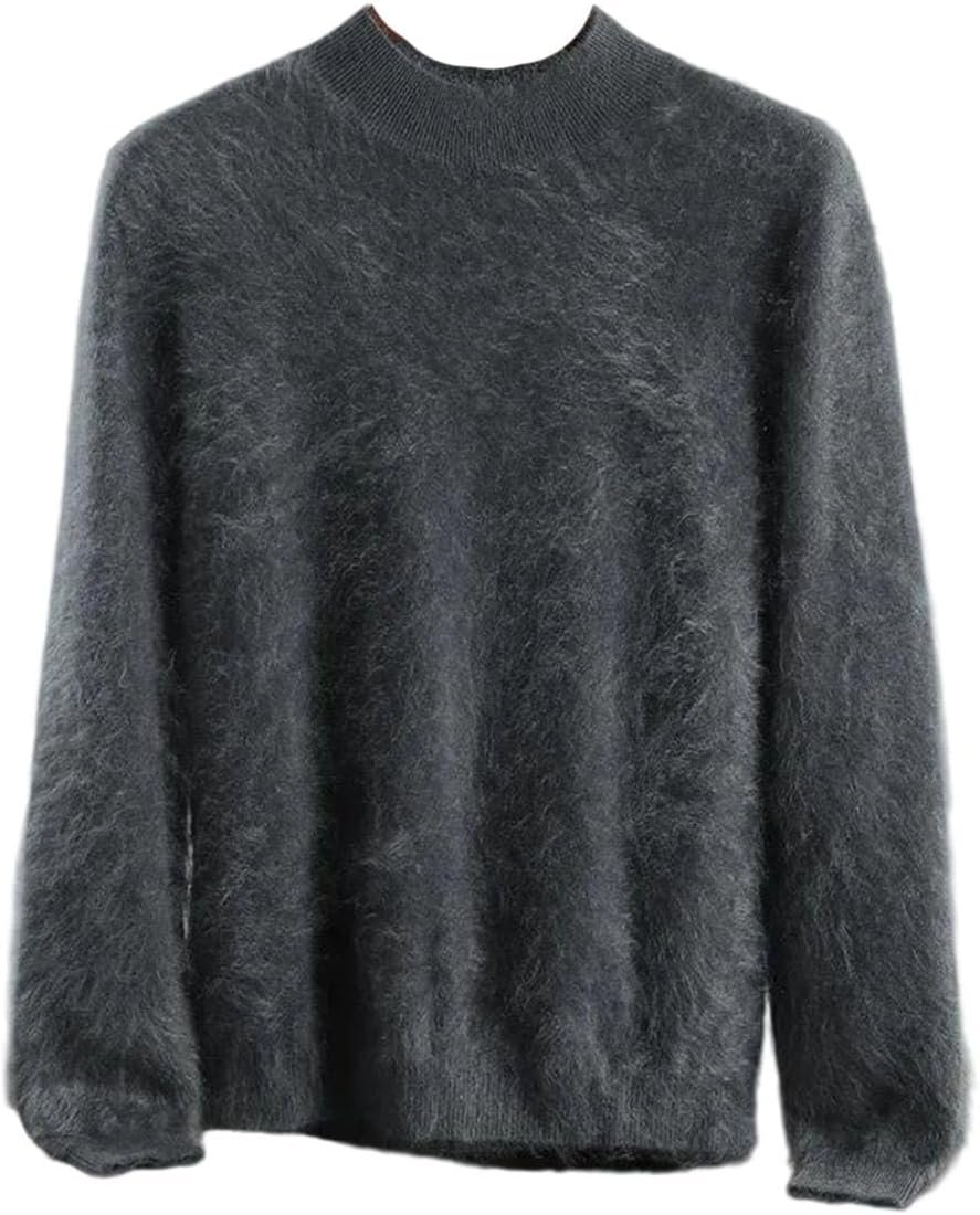 Men’s Cashmere Mock Neck Sweater Long Sleeve Knit Pullover Winter Warm Basic Jumper