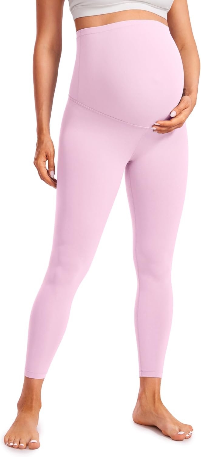 Womens Maternity Leggings Over The Belly 25" - Buttery Soft Workout Activewear Yoga Pregnancy Pants