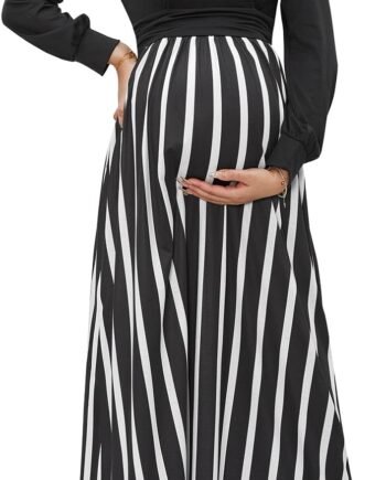 Maternity Maxi Dress Wrap V Neck Baby Shower Pregnancy Dresses for Photoshoot