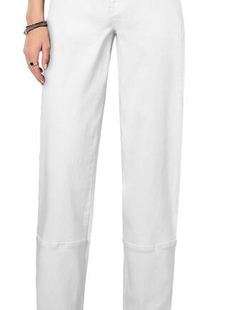 Jeans for Women Wide Leg High Waisted Boyfriend Straight Leg Stretchy Cropped Denim Pants