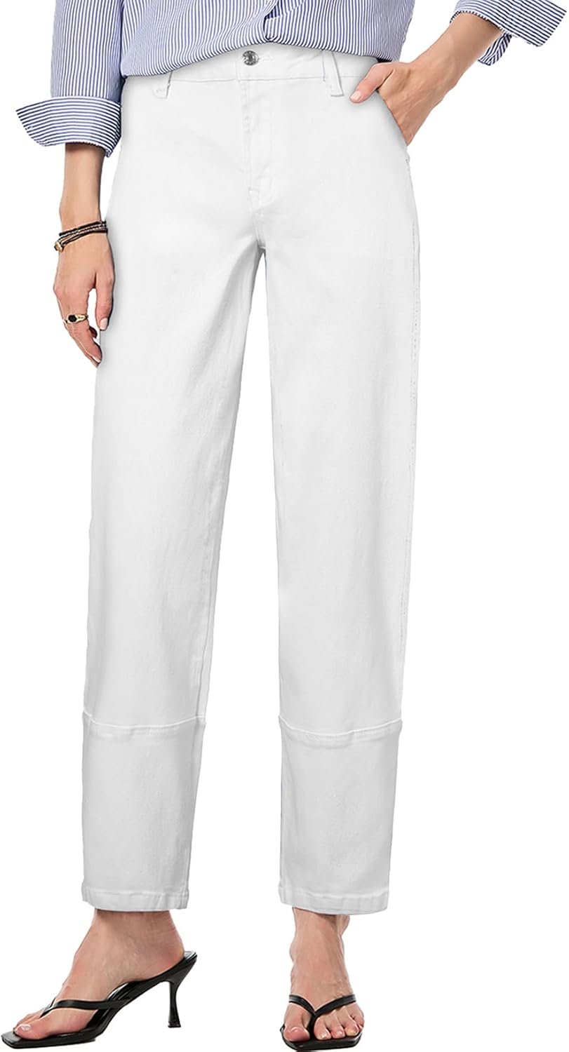 Jeans for Women Wide Leg High Waisted Boyfriend Straight Leg Stretchy Cropped Denim Pants