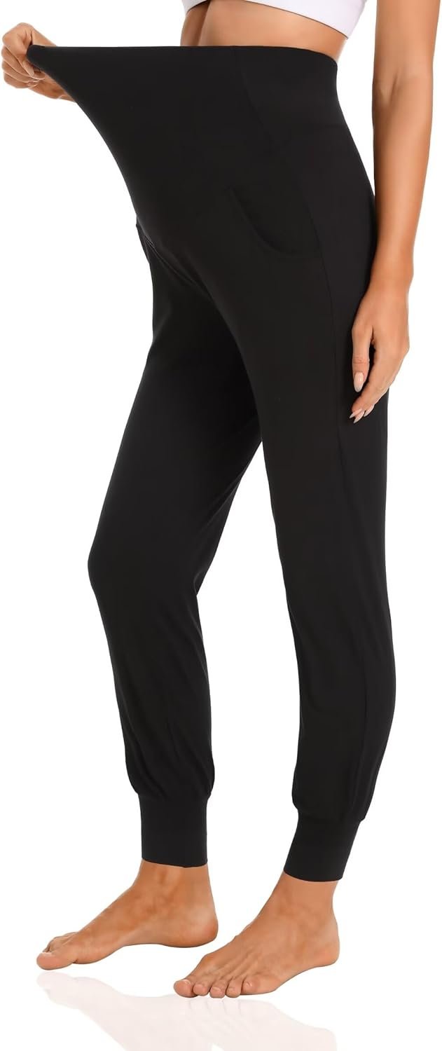 Women's Maternity Pants Maternity Activewear Jogger Track Cuff Sweatpants Over The Belly Stretchy Pregnancy Pants