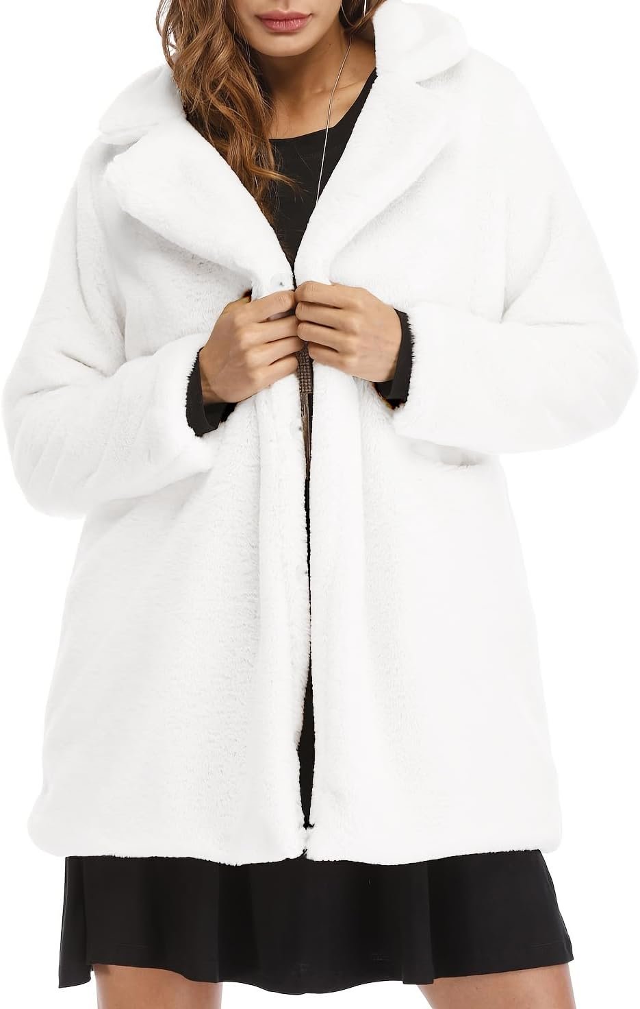 Womens Winter Warm Lapel Faux Fur With Inner Lining & Buttons Coats