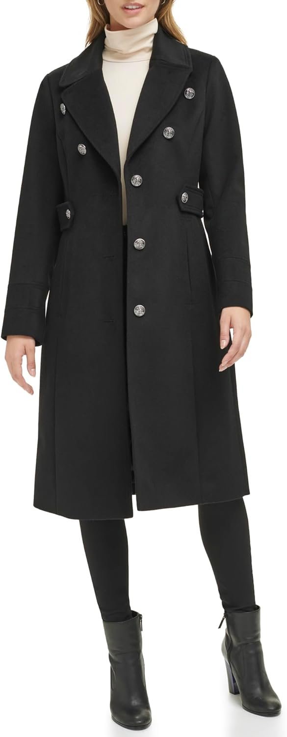 Women's Military Wool Blend Overcoat