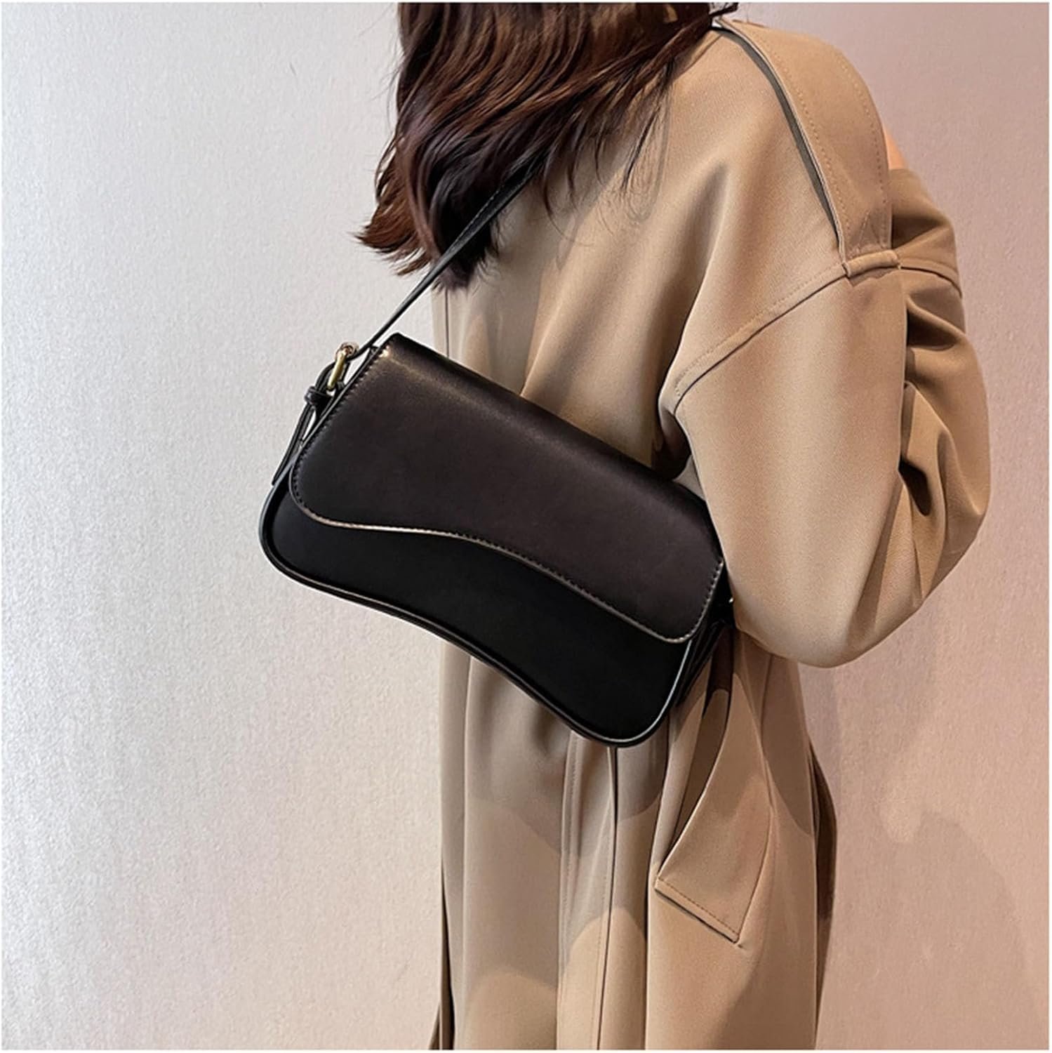 Shoulder Bag for Women Trendy Purse Vegan Hobo Handbags Clutch Saddle Bag with 2 Removable Strap