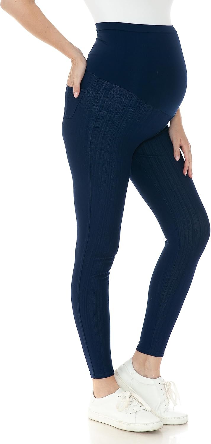 Women's Maternity Jeans with Pockets Comfy Stretch Pregnancy Pants Denim Jeggings