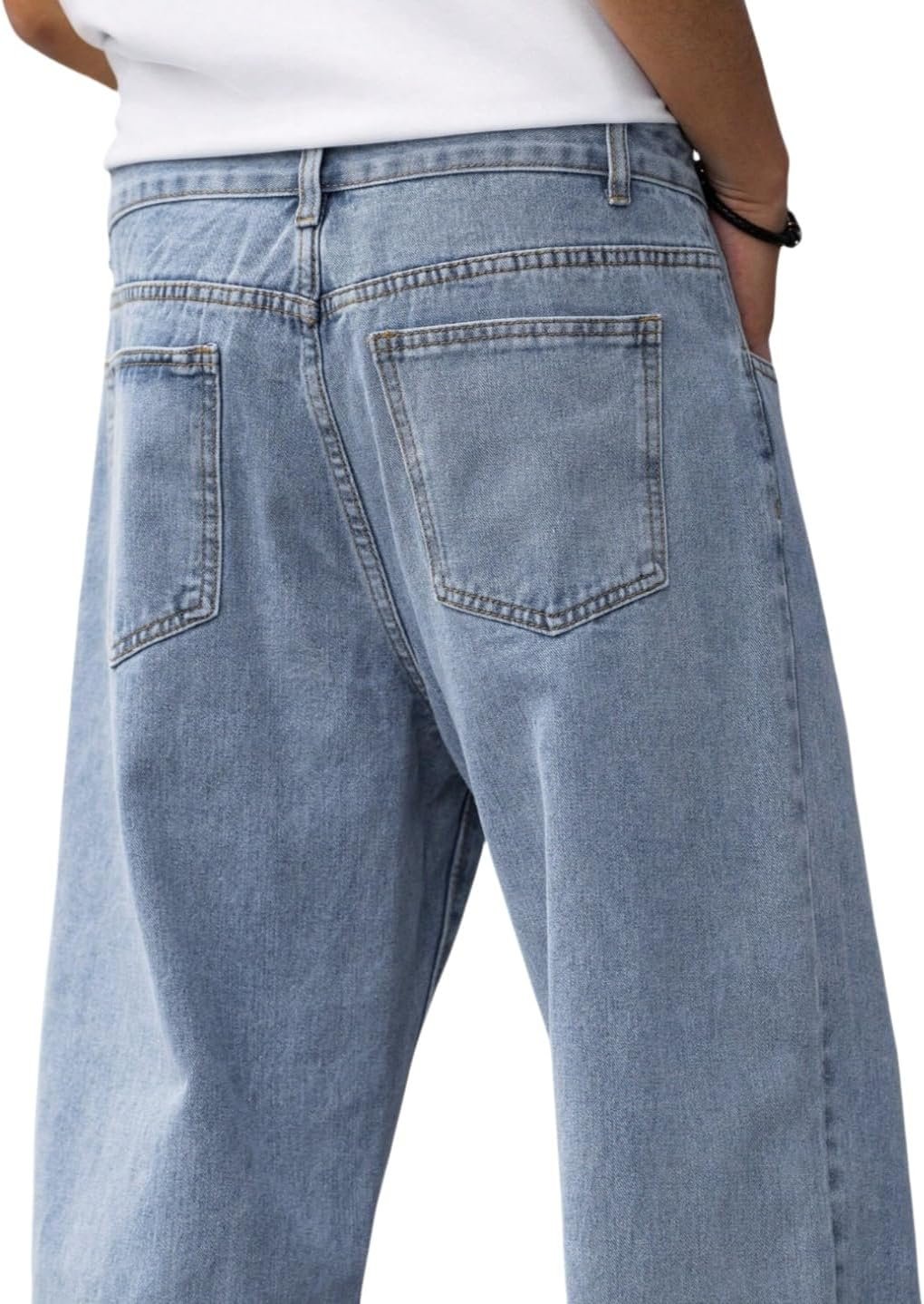 Baggy Jeans for Men Y2K Streetwear Vintage Wide Leg Loose Fit Denim Pants Hip Hop Skater Carpenter Jeans
