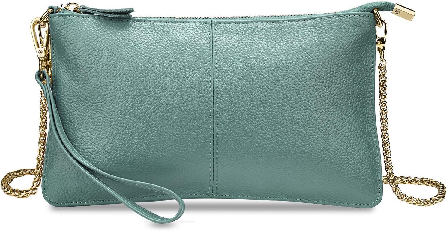 Genuine Leather Wristlet Handbags Purses Cell Phone Pocket Clutch Wallet Crossbody Bags for Women
