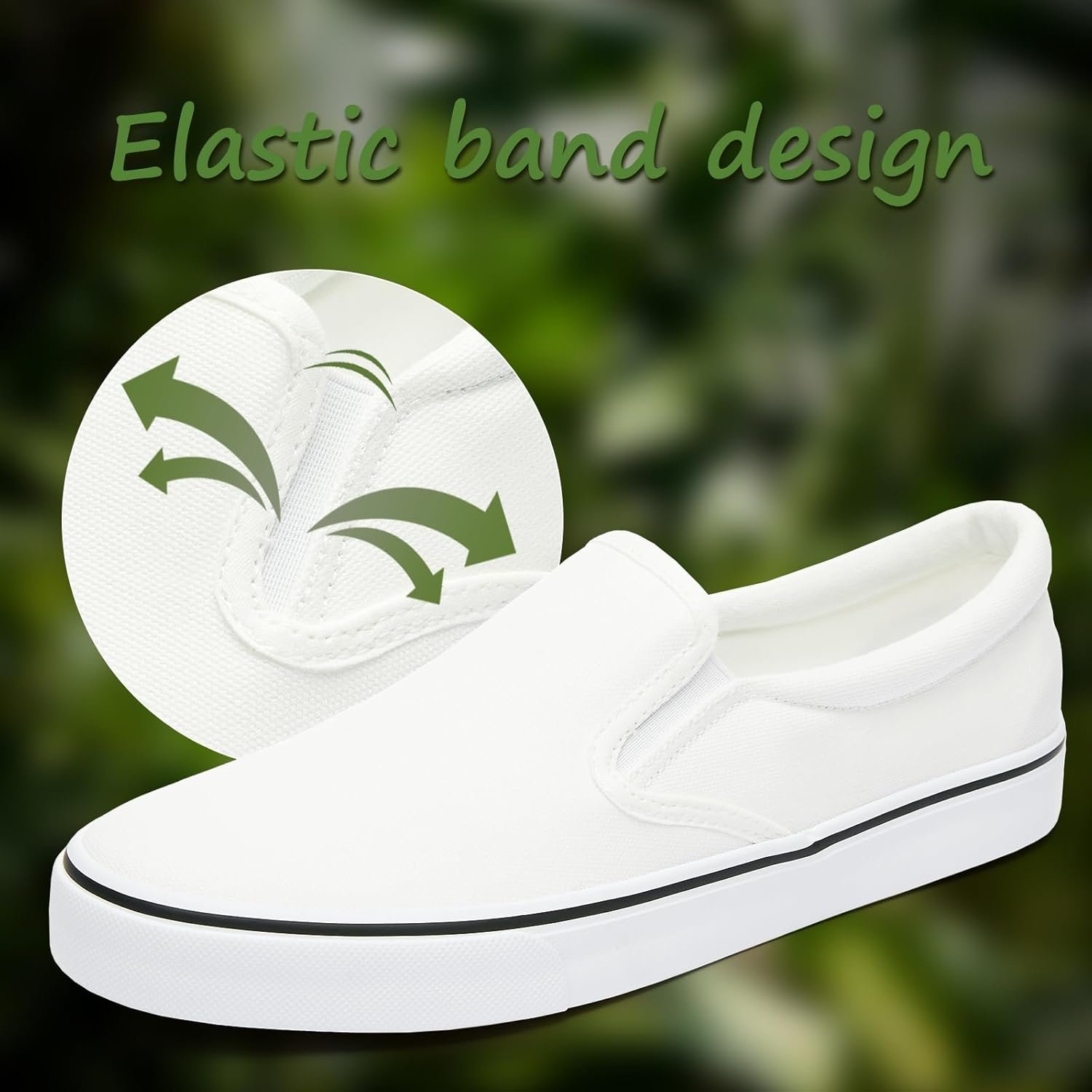 Mens Slip on Sneakers Loafers Shoes Black Shoes White Casual Fashion Shoes