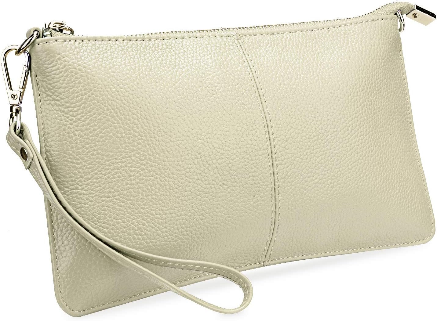 Genuine Leather Wristlet Handbags Purses Cell Phone Pocket Clutch Wallet Crossbody Bags for Women