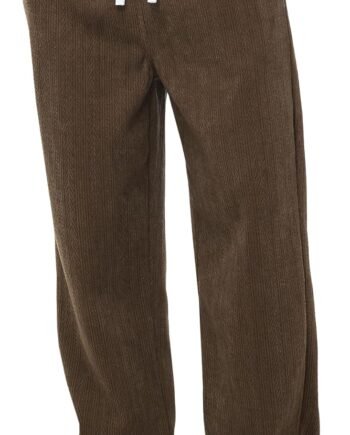 Mens Fashion Casual Elastic Waist Drawstring Baggy Pants Loose Fit Wide Leg Straight Sweatpants