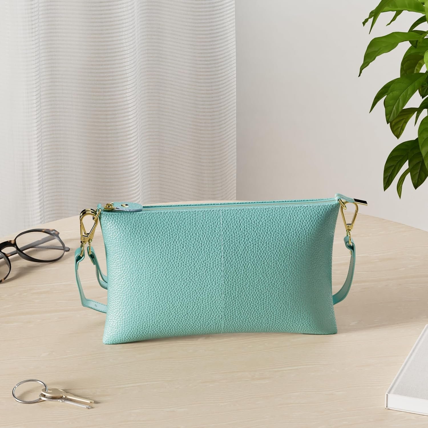 Leather Wristlet Wallet Clutch Purses For Women Small Crossbody Phone Bags