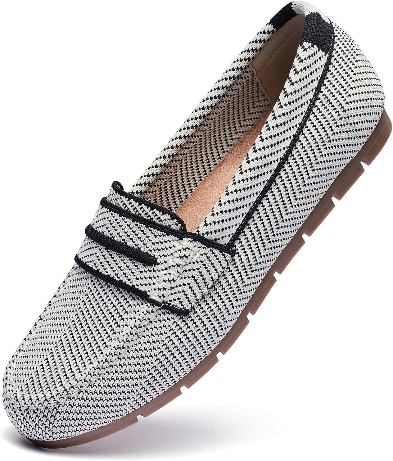 Loafers for Women Comfortable Dressy Casual Work Flats Lightweight & Breathable Slip On Walking Shoes Knit