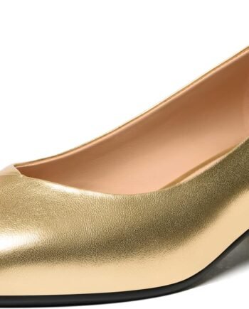 Womens Matte Leather Fashion Wedding Square Toe Slip On Chunky Low Heel Pumps Shoes 1.5 Inch
