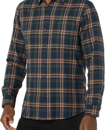 Men's Flannel Shirts Long Sleeve, Slim-Fit Button Down Plaid