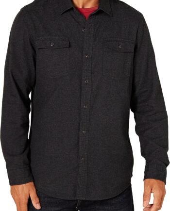 Men's Flannel Shirts, Long-Sleeve, Slim-Fit, Two-Pocket, Plaid