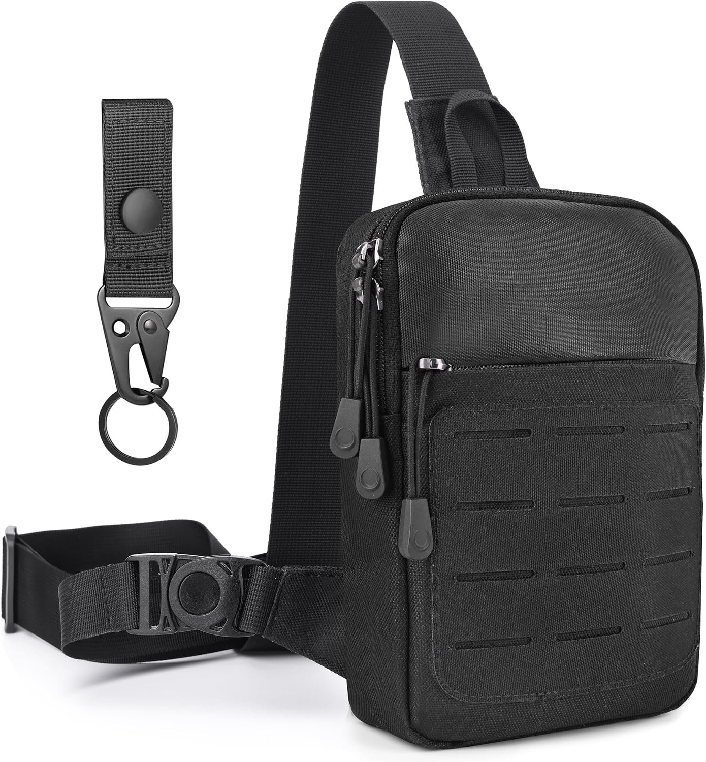 Tactical Sling Bag Small Zipper Mens Crossbody Work Tool Utility Bag with Tactical Keychain