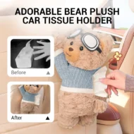 Adorable Bear Plush Car Tissue Holder