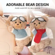 Adorable Bear Plush Car Tissue Holder - Image 6