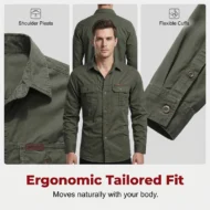 Men's Long Sleeve Cotton Workwear Shirt - Image 4