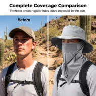 Breathable Fisherman Hat with Detachable Face Mask - Image 10