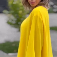 Double-Layer V-neck Zipper 3/4 Sleeves Soft Tops - Image 11