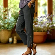 Summer Breathable Cropped Trousers with Pockets - Image 13