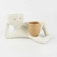 Quirky Ceramic Planter for Desktop Decor - Image 2