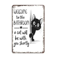Cute Cat Bathroom Decor Sign - Image 9