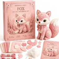 🎀50% OFF🎁Pink Enchanted Forest DIY Felt Patchwork Kit - Image 5