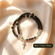 Double-Wrap Rosary Beaded Bracelet - Image 17