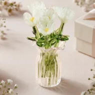 Miniature Colored Glass Flower Figurine Set - Image 7