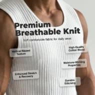 Men's Ribbed Knit Slim Fit Tank Top - Image 7