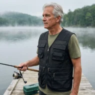 Men's V-Neck Multi-Pocket Mesh Vest - Image 21