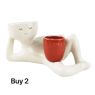 Quirky Ceramic Planter for Desktop Decor - Image 7