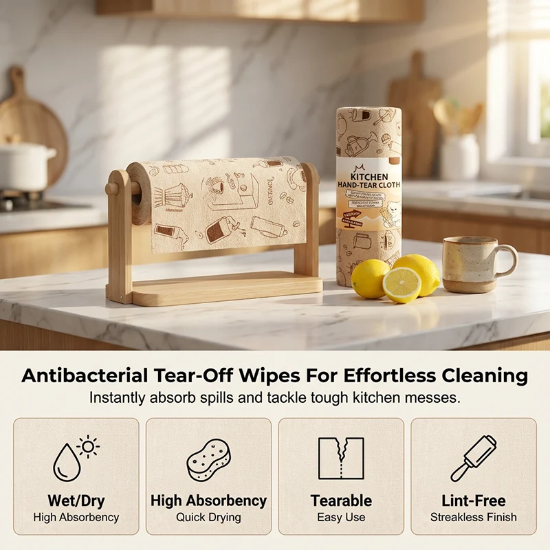 🔥Hot Sale 50%off🏆Top Rated 🧽Antibacterial Tear-Off Wipes for Wet & Dry Use