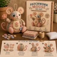 🎁Hot sale🧵Handcrafted Vintage Mouse Plush Sewing Kit - Image 8